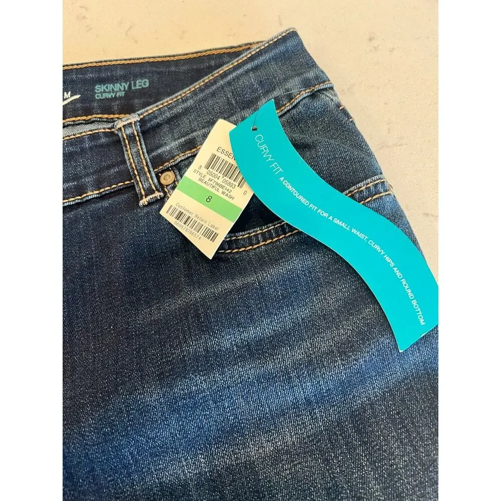 INC Denim Dark Skinny Leg Curvy Fit Jeans Size 8 30 inseam NWT